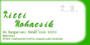 kitti mohacsik business card